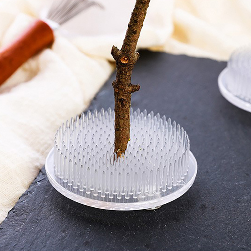 Ikebana Vase Kenzan - 吸盤付き丸型生け花ケンザン、花瓶やフラワーアレンジメント用プラスチック製花飾り道具