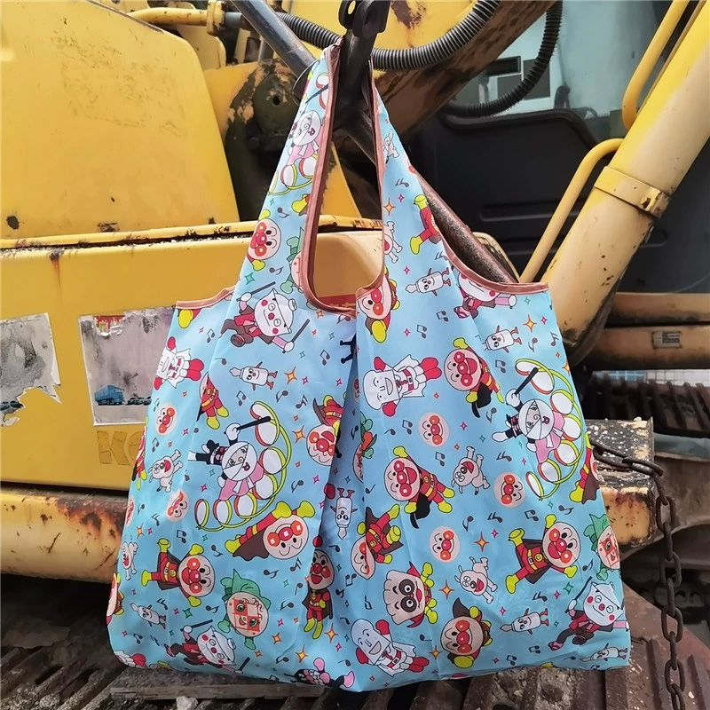 Japanese Lifestyle Goods - 和風アンパンマン折りたたみショッピングバッグかわいい大容量ショルダーバッグ漫画アニメ周辺機器ポータブル収納袋ギフト