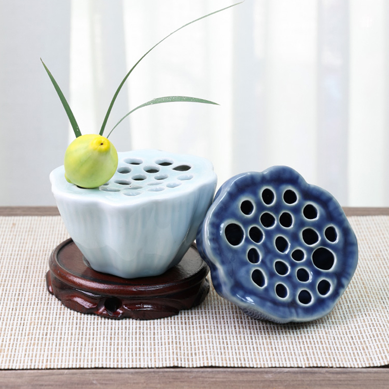 生け花-蓮の形をしたセラミック花瓶ホルダー,茶台,禅拳山,日 - Ikebana Vase Kenzan のレビューと価格
