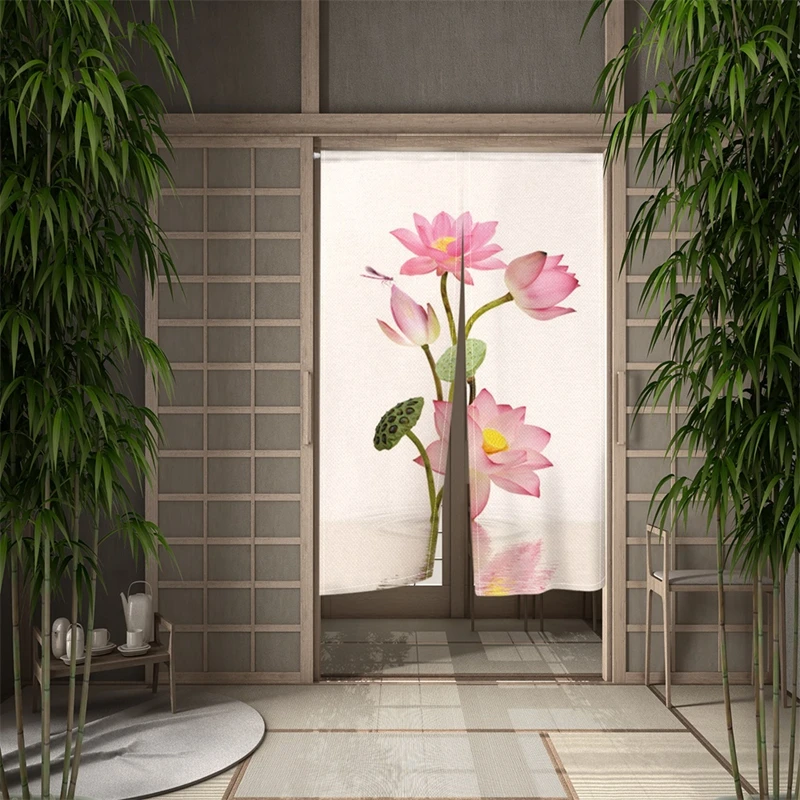日本のれん戸口中国の伝統的な絵画ドアキュラティン蓮の花居酒屋 - Noren Curtain Doorway のレビューと価格