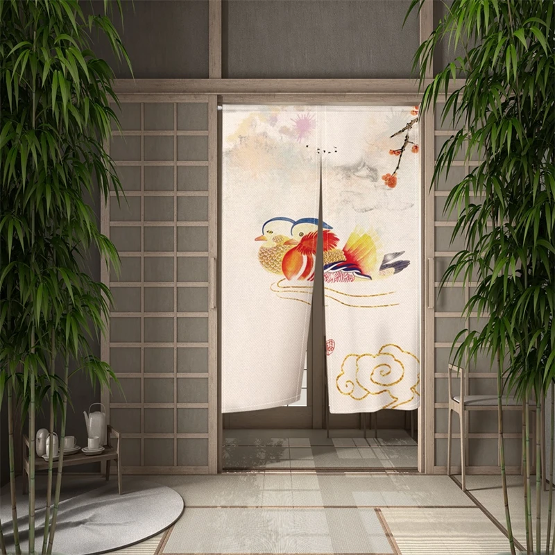 日本のれん戸口中国の伝統的な絵画ドアキュラティン蓮の花居酒屋 - Noren Curtain Doorway のレビューと価格