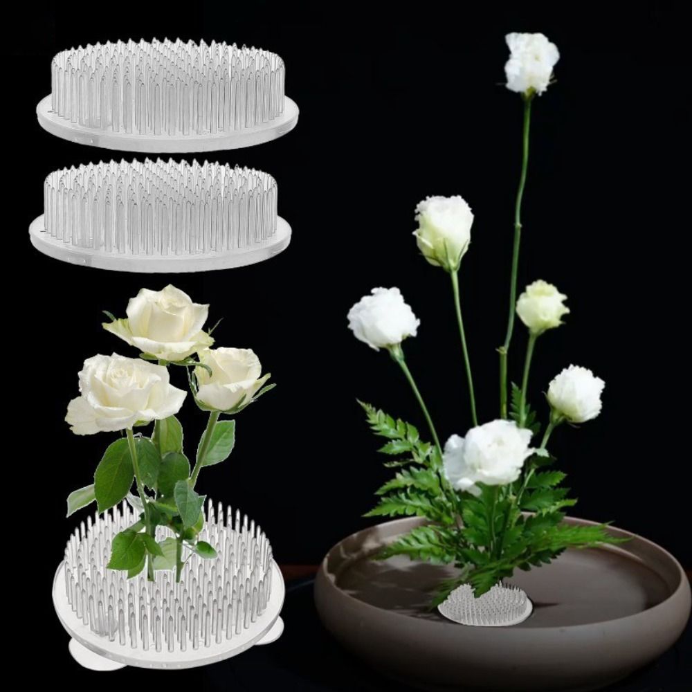 1/3 個透明生け花ステムホルダー円形 DIY アレンジメン - Ikebana Vase Kenzan のレビューと価格