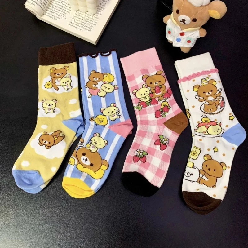 柔らかくてかわいいリラックマシリーズの漫画柄秋冬用ミドル丈ソ - Japanese Lifestyle Goods のレビューと価格