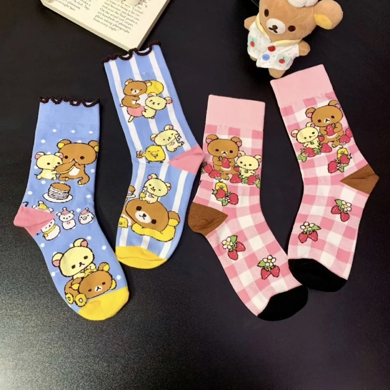 柔らかくてかわいいリラックマシリーズの漫画柄秋冬用ミドル丈ソ - Japanese Lifestyle Goods のレビューと価格