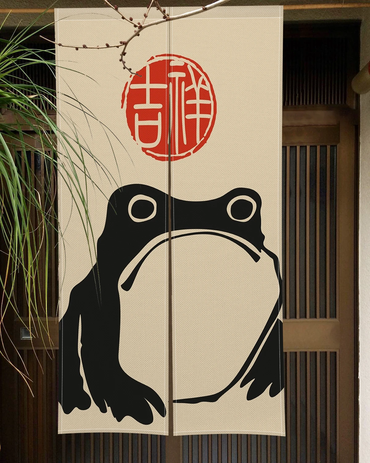 日本のドアカーテンカエル漫画動物戸口カーテンキッチンリビング - Noren Curtain Doorway のレビューと価格