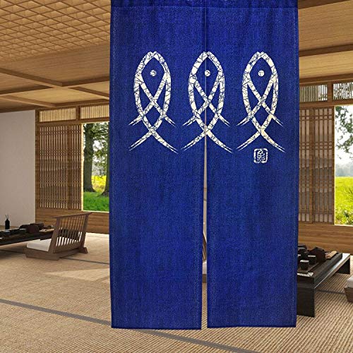 古代のキャラクターの魚日本のカーテン寝室の入り口の家の装飾リ - Noren Curtain Doorway のレビューと価格